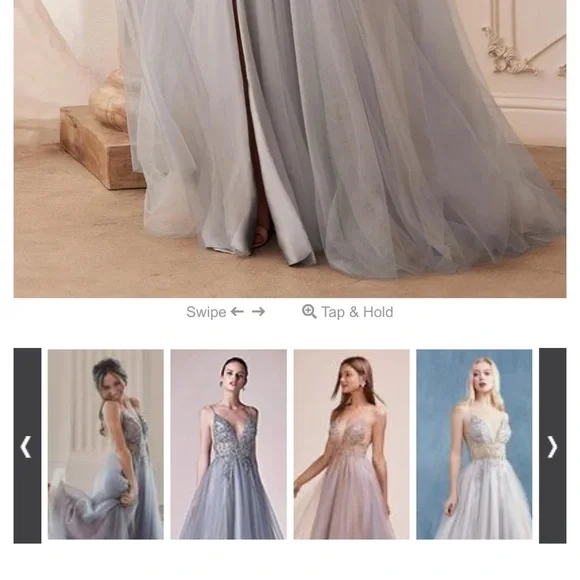 Elegant Silver Embellished Evening Gown - Picture 14 of 16